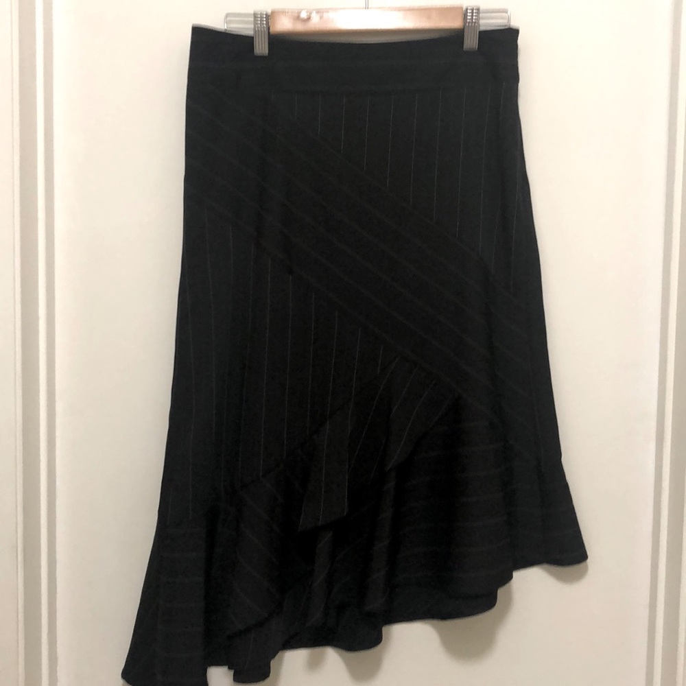 Pinstriped Early 2000s style asymmetrical skirt